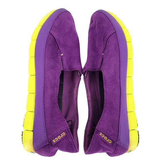 Crocs Womens Shoes Size 7 Purple Suede Slip On Sneakers 15514 - Picture 5 of 10